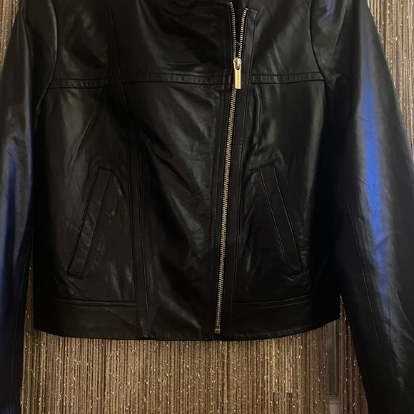 MICHAEL Michael Kors Leather Moto Jacket - Picture 4 of 15